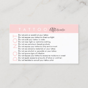 Tarjeta De Visita Consejos de cuidados posteriores para tatuajes que