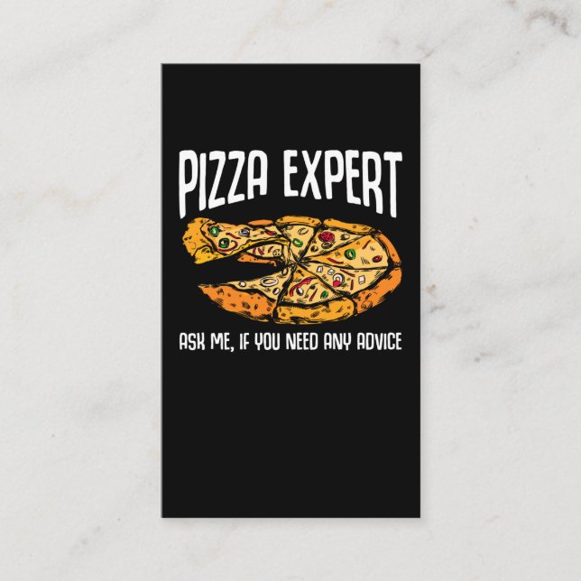 Tarjeta De Visita Consejos de pizza divertidos de experto en pizza (Anverso)