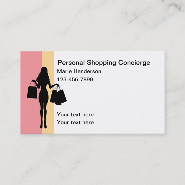 Tarjeta De Visita Conserje personal de compras (Anverso)