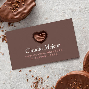 Tarjeta De Visita Conservación de chocolate postres elegantes