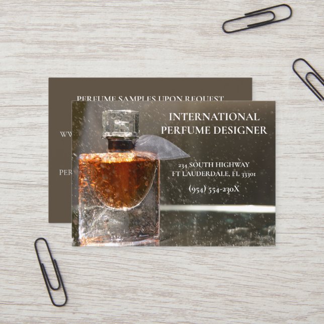 Tarjeta De Visita Conservar/Conservar/Fabricar/Diseñar Frasco Perfum (Anverso/Reverso In Situ)