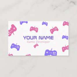 Tarjeta De Visita Consola Pink & Purple para desarrolladores de vide