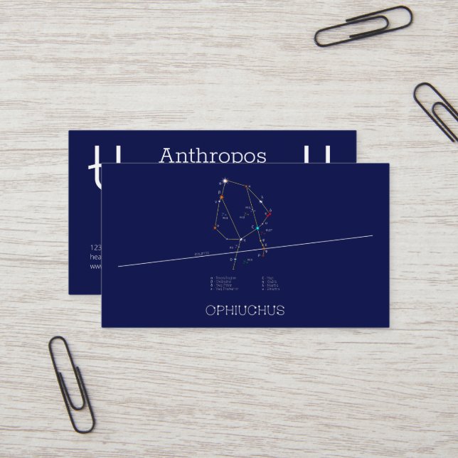 Tarjeta De Visita Constelación de Zodiac Ophiuchus (Anverso/Reverso In Situ)