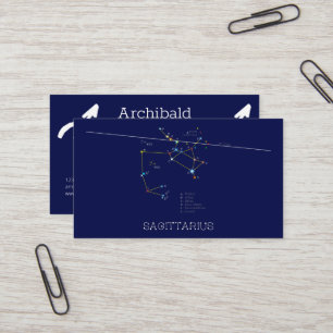 Tarjeta De Visita Constelación de Zodiac Sagittarius