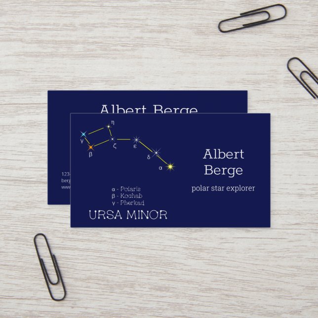 Tarjeta De Visita Constelación del hemisferio norte Ursa Menor (Anverso/Reverso In Situ)