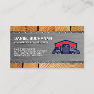 Tarjeta De Visita Construcción   Acero Madera   Camiones Semi