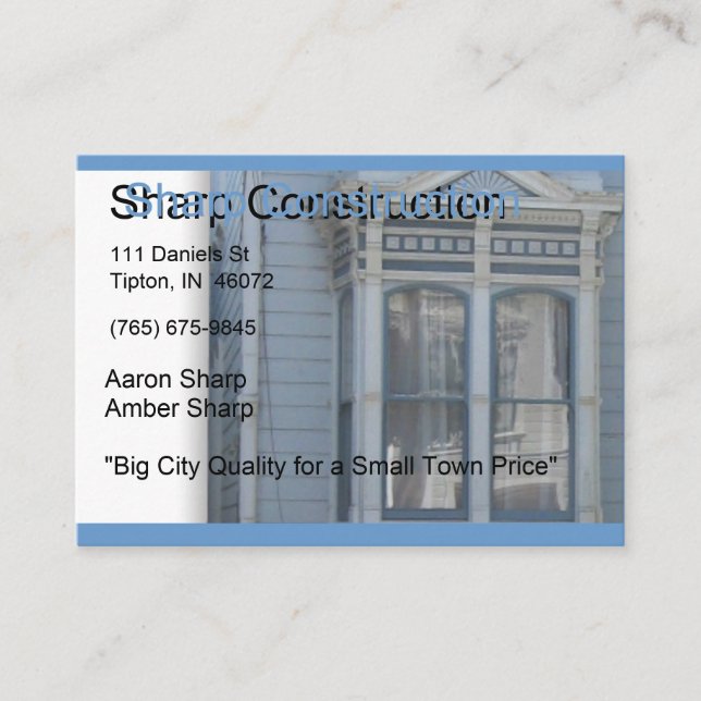 Tarjeta De Visita Construcción aguda (Anverso)