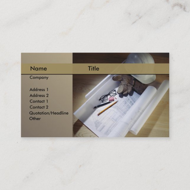 Tarjeta De Visita construcción/arquitecto (Anverso)