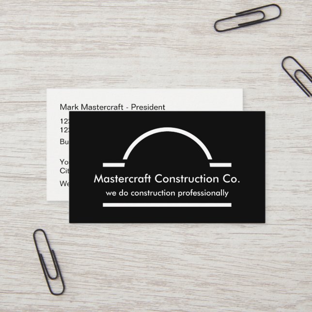 Tarjeta De Visita Construcción bilateral moderna (Anverso/Reverso In Situ)