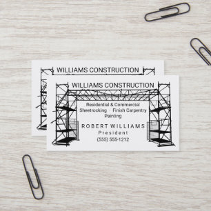 Tarjeta De Visita Construcción blanca de la pintura el   del negro