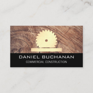 Tarjeta De Visita Construcción / Buzz Saw / Grano de madera