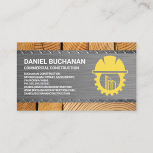 Tarjeta De Visita Construcción   Circular   Acero Madera   Construct