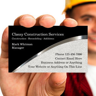 Tarjeta De Visita Construcción Clásica Metal Y Estuco