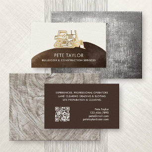 Tarjeta De Visita Construcción con Bulldozer