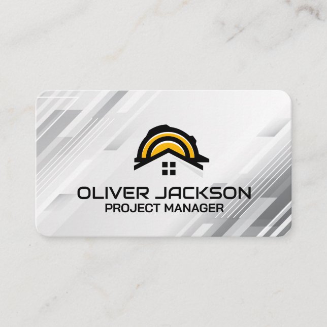 Tarjeta De Visita Construcción con Casco | Ingeniero Constructor (Anverso)
