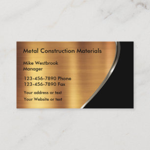 Tarjeta De Visita Construcción con tono de bronce de cobre metálico