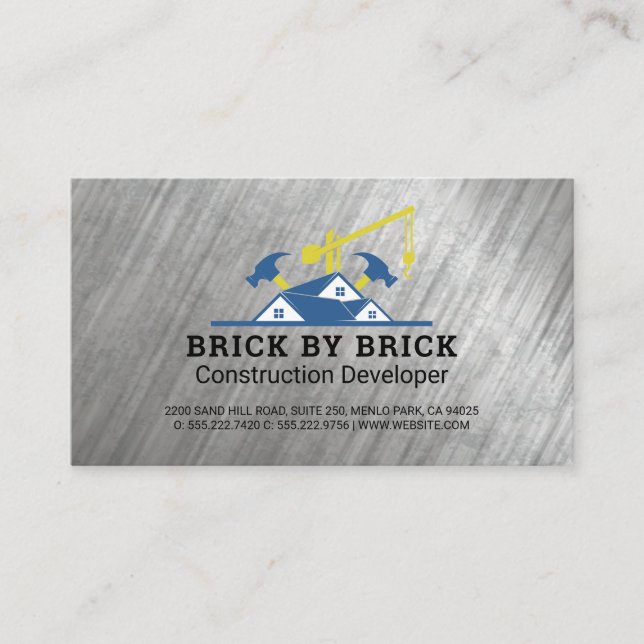 Tarjeta De Visita Construcción | Constructor | Bienes Raíces Comerci (Anverso)
