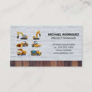 Tarjeta De Visita Construcción   Constructores   Maquinaria Pesada