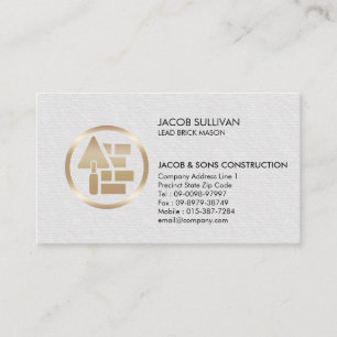 Tarjeta De Visita Construcción de Albañilería de Ladrillo Piedra