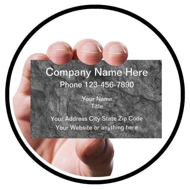 Tarjeta De Visita Construcción de apariencia de piedra de pizarra (Subido por el creador)