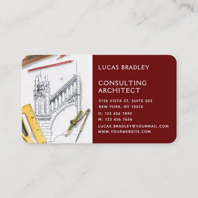 Tarjeta De Visita Construcción de arquitectos modernos y elegantes (Anverso)
