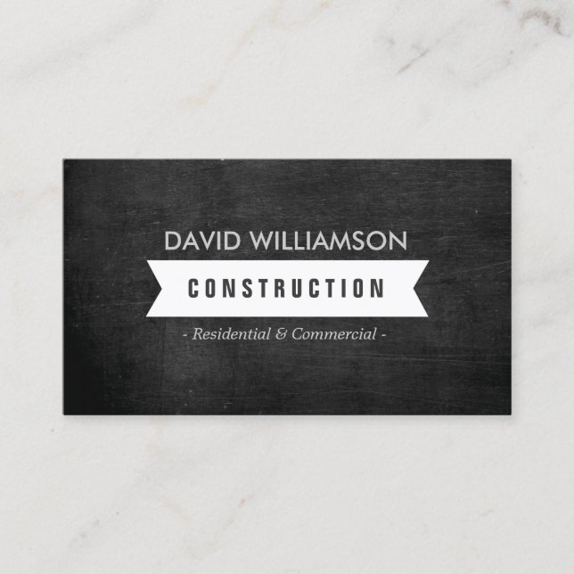 TARJETA DE VISITA CONSTRUCCIÓN DE BANDEJA BLANCA, CONSTRUCCIÓN, LOGO (Anverso)