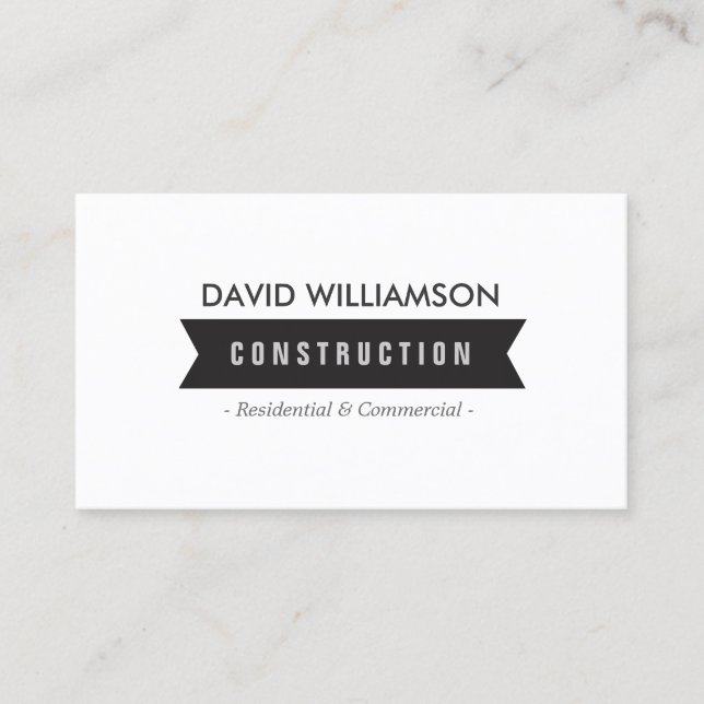 TARJETA DE VISITA CONSTRUCCIÓN DE BANNER NEGRO, CONSTRUCCIÓN, ARQUIT (Anverso)