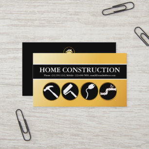 Tarjeta De Visita Construcción de capa chapada en oro moderna para h