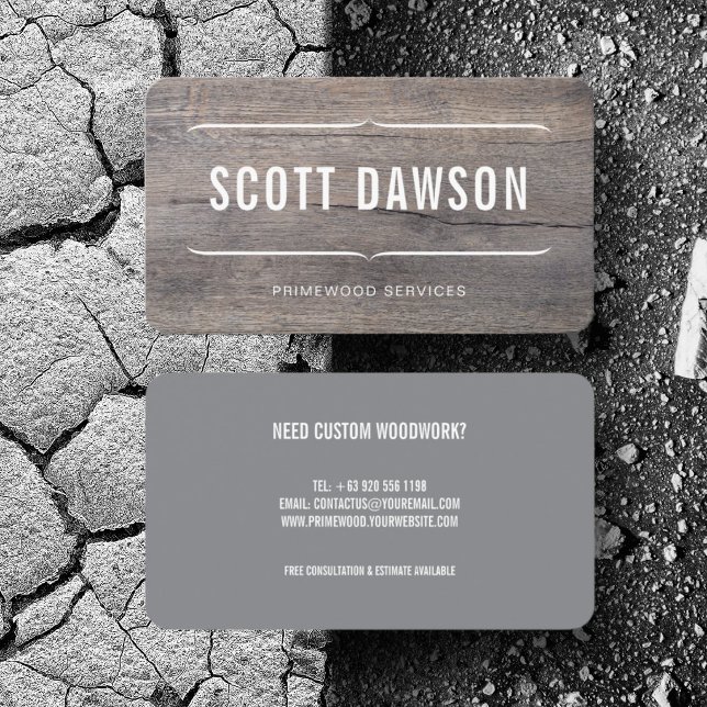Tarjeta De Visita Construcción de Carpintería a Medida para Mano de  (Personalize with your business card details)
