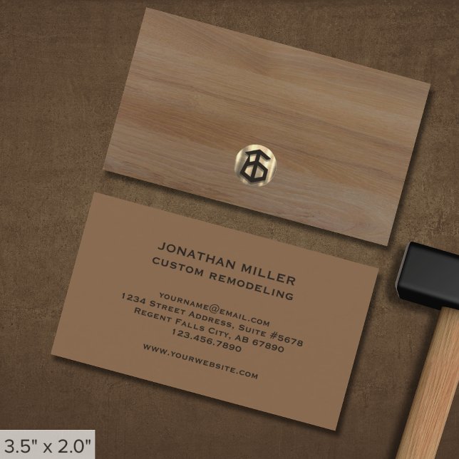 Tarjeta De Visita Construcción de carpintería de madera elegante (Subido por el creador)