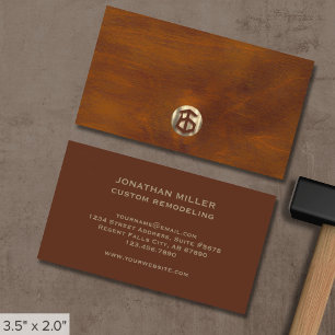 Tarjeta De Visita Construcción de carpintería de madera moderna
