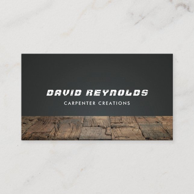 Tarjeta De Visita Construcción de carpintería de madera moderna (Anverso)
