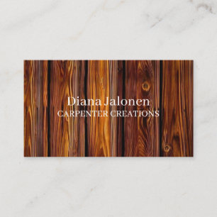 Tarjeta De Visita Construcción de Carpintería de Madera Moderna con 