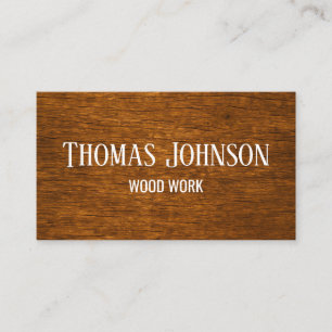 Tarjeta De Visita Construcción de carpintero de madera elegante
