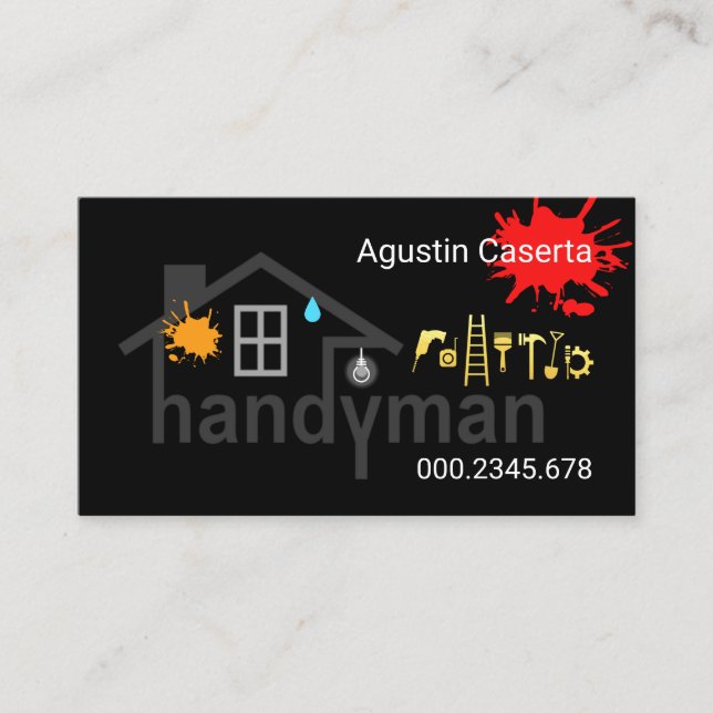 Tarjeta De Visita Construcción de casa con ayuda de Creative Handyma (Anverso)