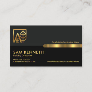 Tarjeta De Visita Construcción de columnas de color gris negro retr