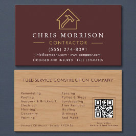 Tarjeta De Visita Construcción de construcciones de madera Código QR