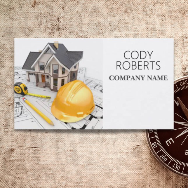 Tarjeta De Visita Construcción de contratista de Builder Handyman Ar (Builder Handyman Architect Contractor Construction Business Card)