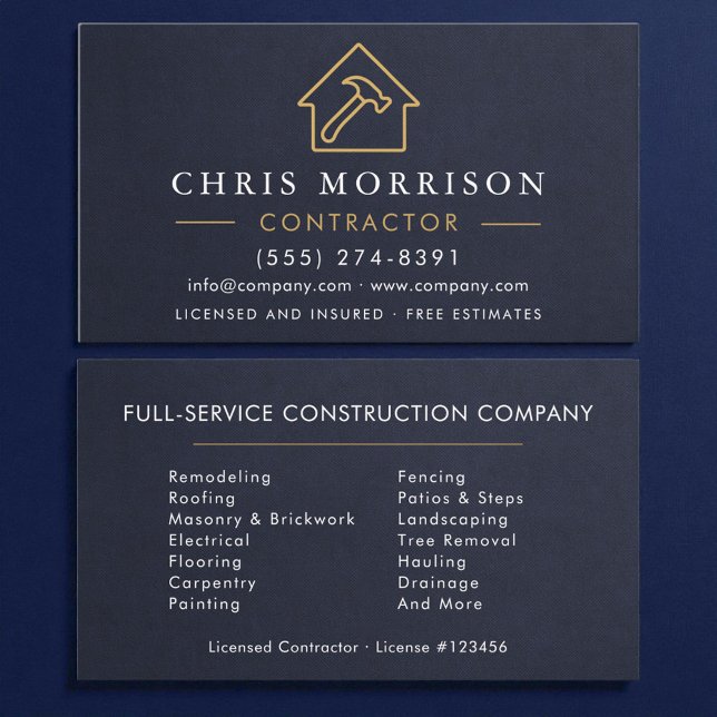 Tarjeta De Visita Construcción de edificio de piedra de pizarra azul (Subido por el creador)