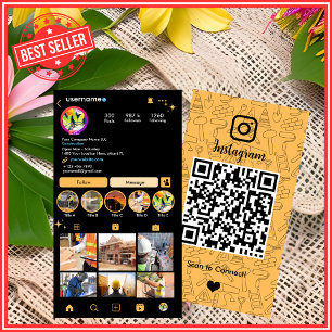 Tarjeta De Visita Construcción de Edificios Instagram Melocotón Có
