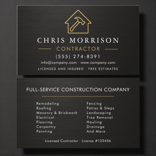 Tarjeta De Visita Construcción de Edificios Metálicos Negros  (Subido por el creador)