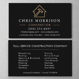 Tarjeta De Visita Construcción de edificios modernos de oro negro