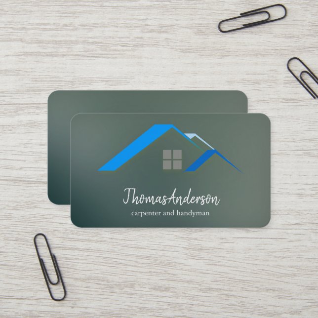 Tarjeta De Visita Construcción de edificios negros personalizados pr (Anverso/Reverso In Situ)