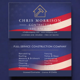 Tarjeta De Visita Construcción de Edificios Patrióticos 