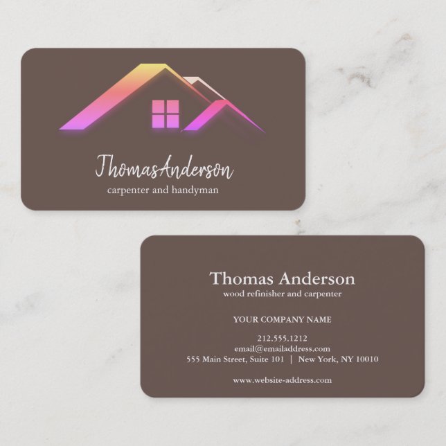 Tarjeta De Visita Construcción de edificios personalizada profesiona (Anverso / Reverso)
