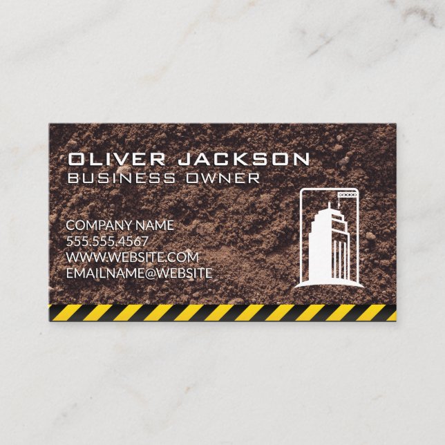 Tarjeta De Visita Construcción de edificios | Zona de construcción d (Anverso)