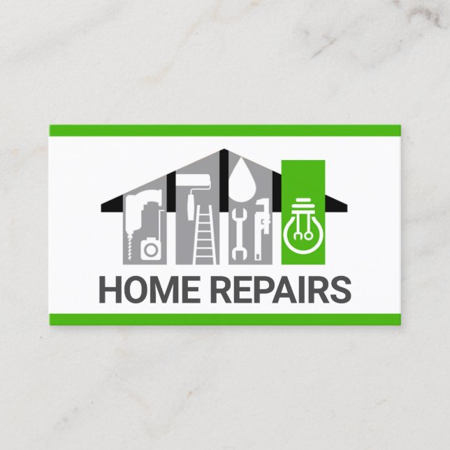 Tarjeta De Visita Construcción de elegantes herramientas de mano (Anverso)