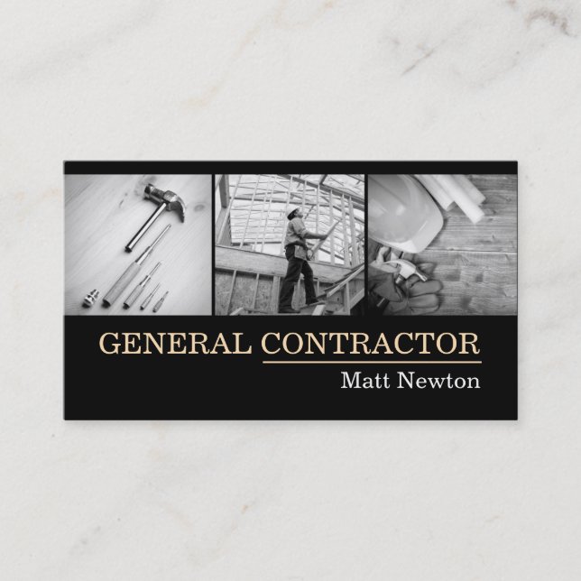 Tarjeta De Visita Construcción de General Contractor Builder (Anverso)