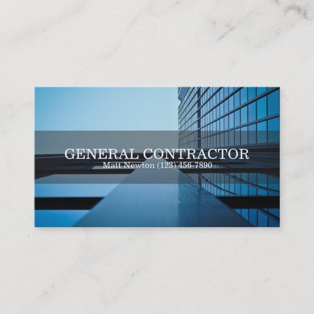 Tarjeta De Visita Construcción de General Contractor Builder (Anverso)