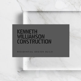 Tarjeta De Visita Construcción de gris oscuro y tenso en negrita